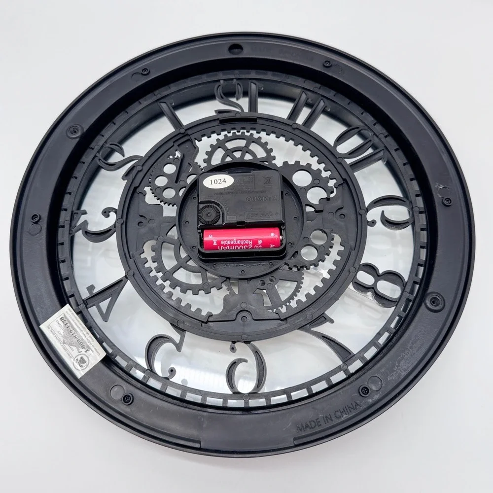 Sterling & Noble Wall Clock 11in Black Silver 